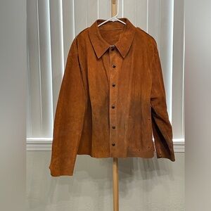 Brown Cowhide Leather Men's Welding Jacket Size L or XL